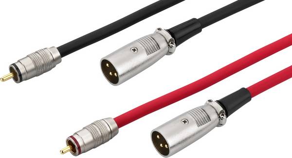 Monacor 0065320 Cinch / XLR Audio Verbindungskabel [1x Cinch-Stecker - 1x XLR-Stecker] 1.5 m Rot/Schwarz