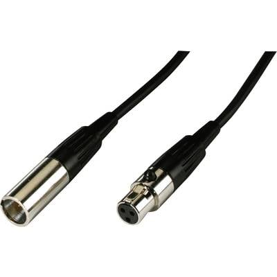 Ein XLR-Audiokabel mit Stecker und Buchse, verwendet für professionelle Tonverbindungen, auf einem weißen Hintergrund.