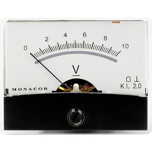 Monacor 0290520 PM-2/10V PM-2/10V Drehspul-Einbauinstrument, 10 V