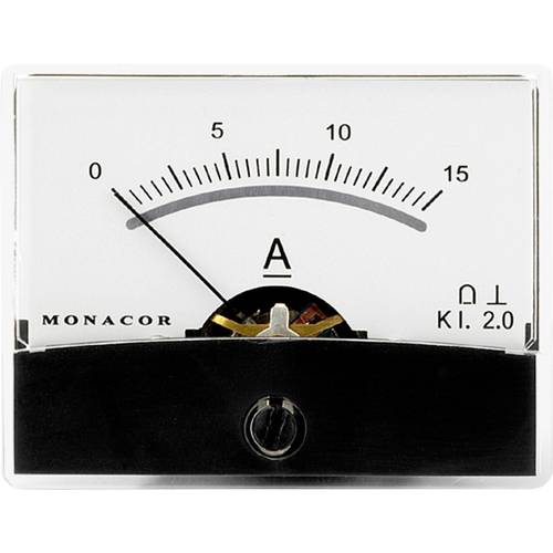 Monacor 0290560 PM-2/15A PM-2/15A Drehspul-Einbauinstrument, 15 A