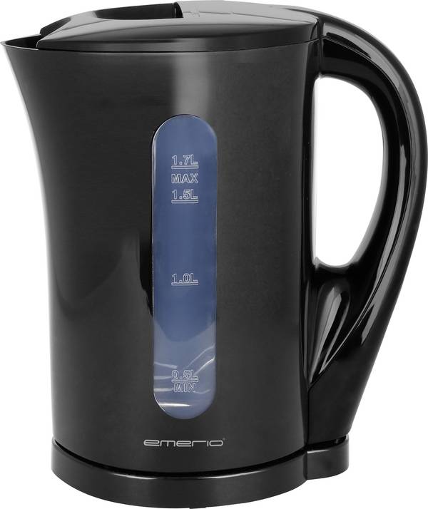 EMERIO WK-123483 Wasserkocher BPA-frei, Überhitzungsschutz Schwarz Fassungsvermögen: 1.7 l