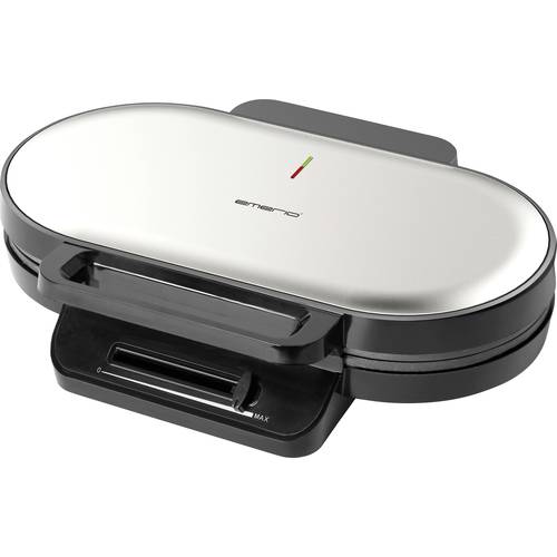 EMERIO WM-123356 Doppel-Waffeleisen Antihaftbeschichtung, BPA-frei, stufenloser Temperaturregler Edelstahl, Schwarz