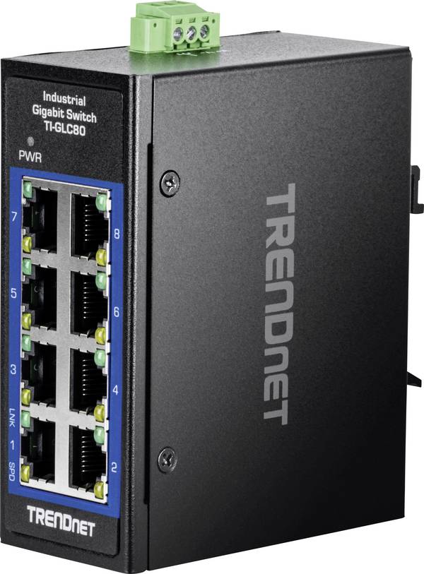 TRENDnet TI-GLC80 8-Port Gigabit Industrial DIN-Rail Mini