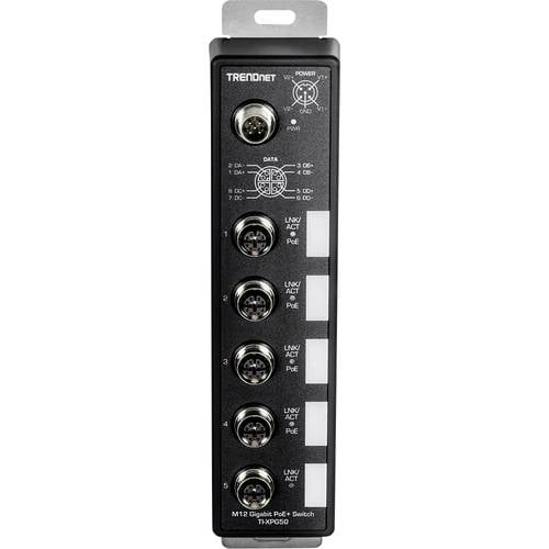 Thumbnail - TRENDnet TI-XPG50 PoE+ Railway Switch, 5-Port Industrial EN50155 M12 Gigabit