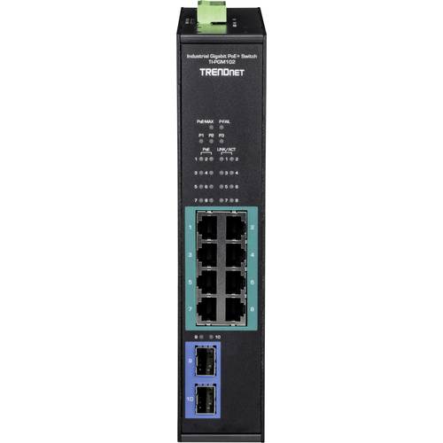 TRENDnet TI-PGM102 10 Port Rail Switch Industrial Gigabit PoE+