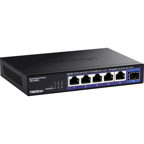 TRENDnet TEG-S5061 6-Port Switch, 2.5G Unmanaged Switch mit 10G SFP+ Port