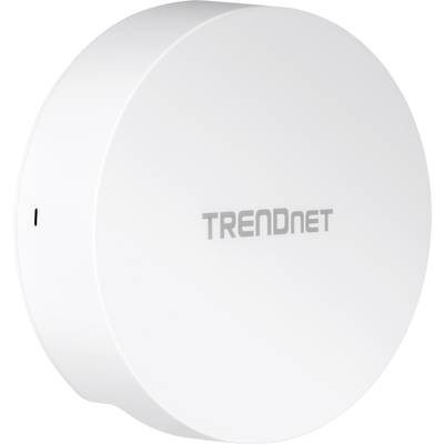Ein weißer runder Access Point mit der Aufschrift 'TRENDnet' auf der Vorderseite.