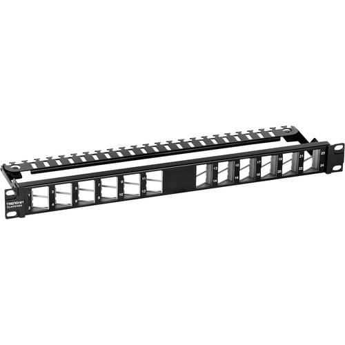 TRENDnet TC-KP24SA 24 Port Patch Panel, für Keystones, gewinkelt 1U