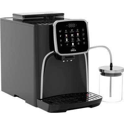 arzum OK0028-0500 Kaffeemaschine Chrom mit Milchbehälter, Display