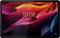 Ein Tablet mit einem farbenfrohen Hintergrund aus wellenförmigen Mustern in Rot, Orange und Blau. In der Mitte die Uhrzeit '10:08'.
