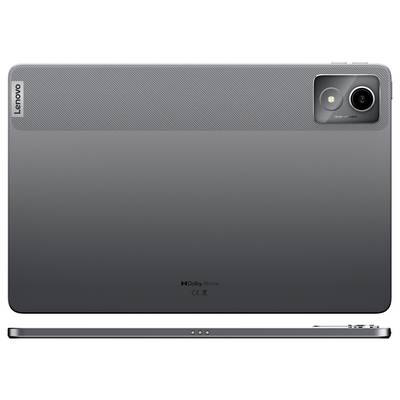 Rückansicht eines 'Lenovo' Tablets, die Kamera und Branding zeigt und das elegante Design betont.