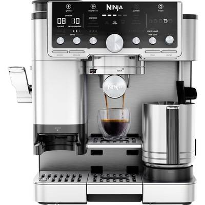 Ninja Luxe Cafe Pro Espressomaschine mit Siebträger Schwarz, Edelstahl 1650 W mit Filterkaffee-Funktion, mit Mahlwerk, m-0