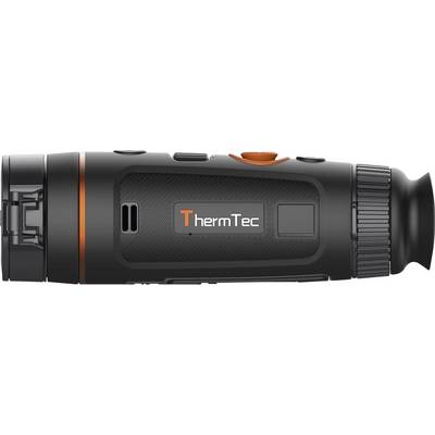 Handgerät mit Seitenschalter und Markenlogo 'ThermTec'. Gerät in Schwarz mit orangefarbenem Akzent rechts.