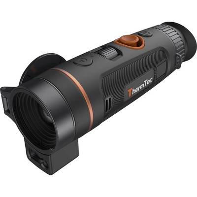 Ein schwarzes und orangefarbenes Nachtsichtgerät mit dem Logo 'ThermTec'.
