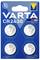 'VARTA CR2430' Batteriepack mit vier Lithium-Knopfzellen, kindersicher, auf blauer Verpackung. Geeignet für Elektronikgeräte.