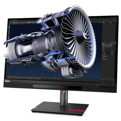 Ein Computerbildschirm zeigt ein 3D-Modell eines Turbinenmotors. Das Modell ist detailliert und scheint über den Bildschirm hinauszuragen.