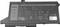 Ein rechteckiger Laptop-Akku mit dem Aufdruck 'Dell 42Wh Standard Rechargeable Li-ion Battery'. Verschiedene Symbole und Sicherheitshinweise sind sichtbar.