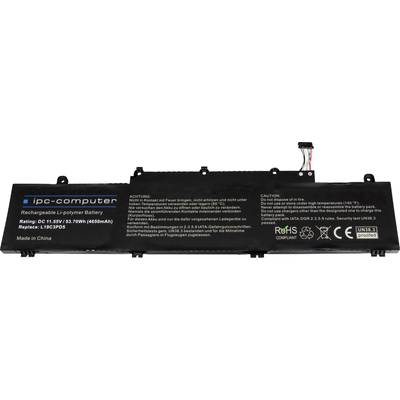 Schwarzer Lithium-Polymer-Akku von 'ipc-computer', 11.55V, 38.70Wh, 3350mAh, mit Warnhinweisen auf Deutsch und Englisch, gefertigt in China.
