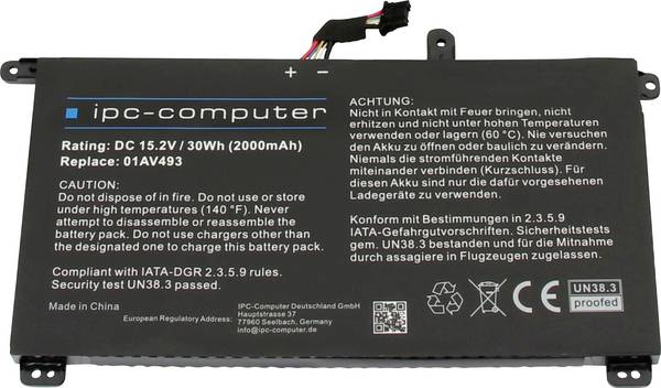 ipc-computer Notebook-Akku 01AV493 REPLACE 15.2 V 2000 mAh Lenovo