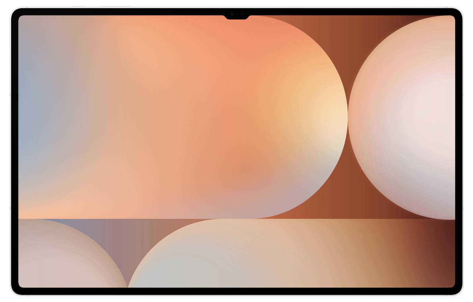 Abstrakte Grafik mit runden Formen und Farbverlauf von Orange- und Rosatönen. Geometrische Muster erzeugen eine harmonische Komposition.