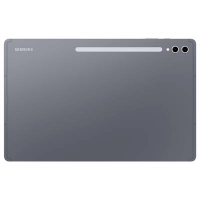 Das Bild zeigt die Rückseite eines Samsung Galaxy Tablets in einer dunkelgrauen Farbe mit zwei Kameras in der oberen rechten Ecke.