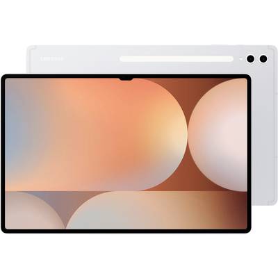 Ein modernes Tablet mit großem Bildschirm, farbenfrohem Hintergrund und schlankem Design. Rückseite zeigt Kameraausschnitte.