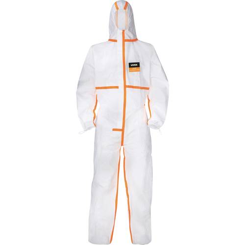 Thumbnail - uvex 4B 9837510 Einweg-Schutzanzug Kleider-Größe: M Weiß, Orange