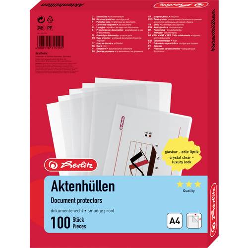 Herlitz Sichthülle 10843746 DIN A4 PP 0.11 mm Glasklar 10843746 100 St.