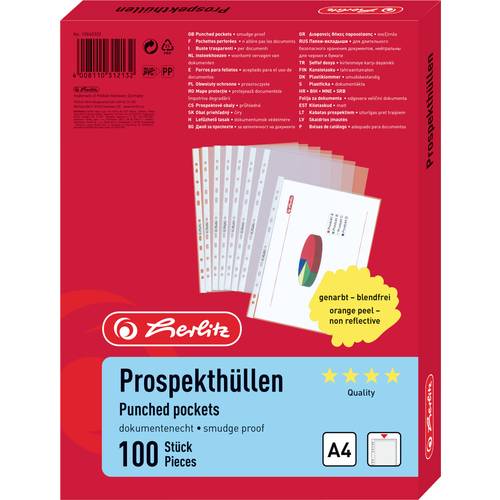 Herlitz Prospekthülle 10840320 DIN A4 PP Transparent 10840320 100 St.