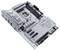 Ein silbernes Computer-Motherboard mit erkennbaren Erweiterungssteckplätzen und USB-Anschlüssen, markiert mit 'TUF Gaming'.