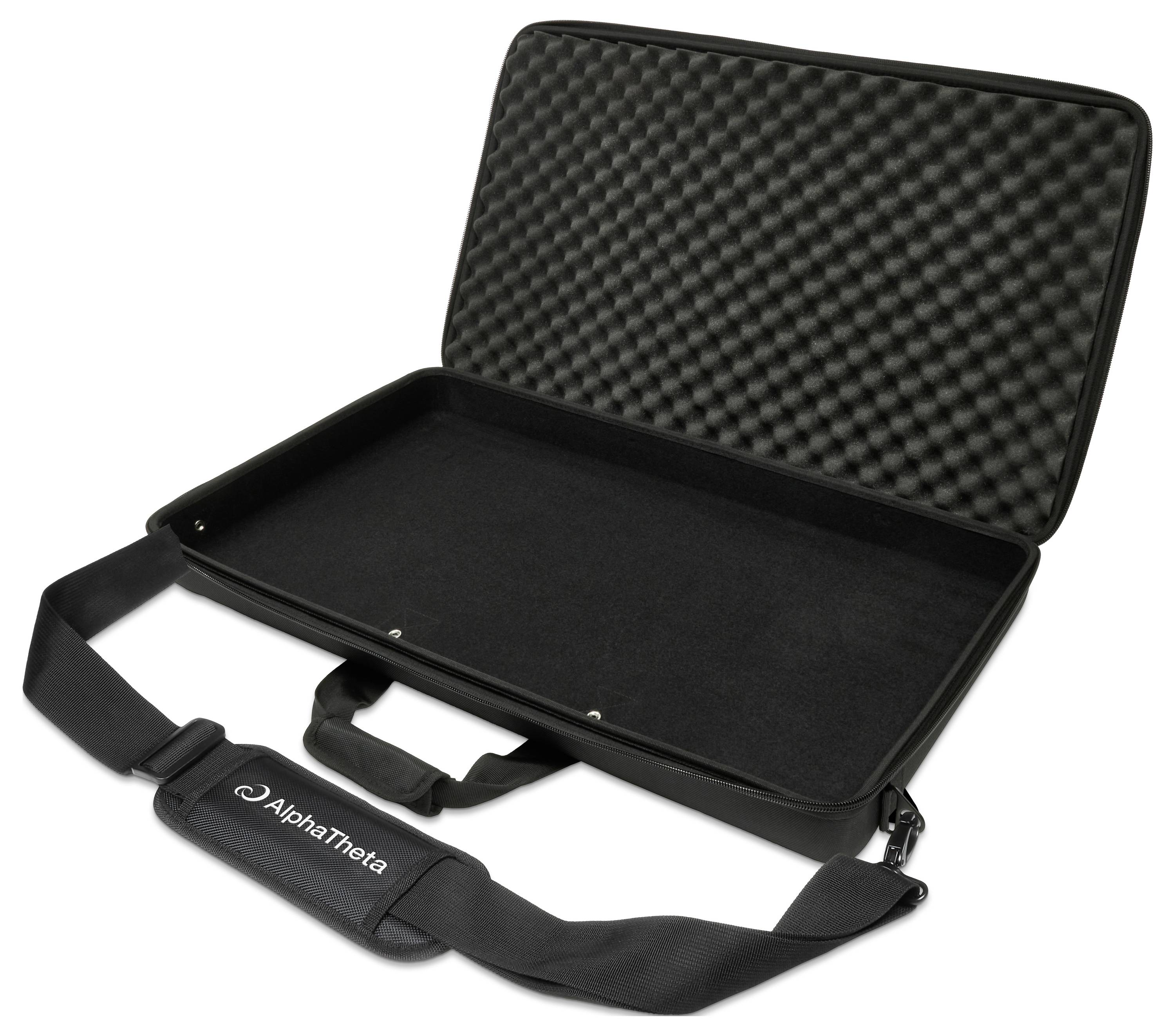 'Schwarzer Hartschalenkoffer mit Schaumstoffauskleidung. Geeignet für sicheren Transport empfindlicher Geräte.'