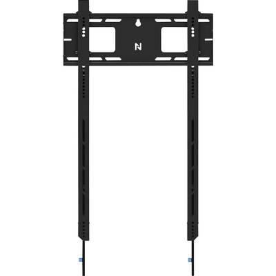 TV-Wandhalterung aus Metall in Schwarz, mit zwei vertikalen Schienen und einer horizontalen Platte zur Befestigung.
