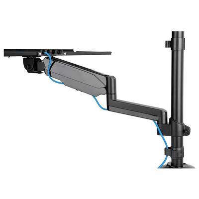 Ergonomischer Monitorarm mit Kabelmanagement-System, horizontal ausgerichtet.