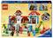 LEGO Disney Set 43268: Ein Haus mit zwei Etagen, Hauptfiguren sind Lilo und Stitch, Szenen aus Filmen, mit Zubehör wie Surfbrett.