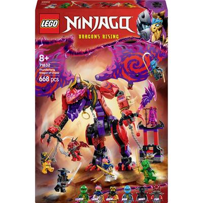 LEGO Ninjago 'Thunderfang Dragon of Chaos' Set für Kinder ab 8 Jahren, 668 Teile. Enthält verschiedene Ninjas und einen Drachen.