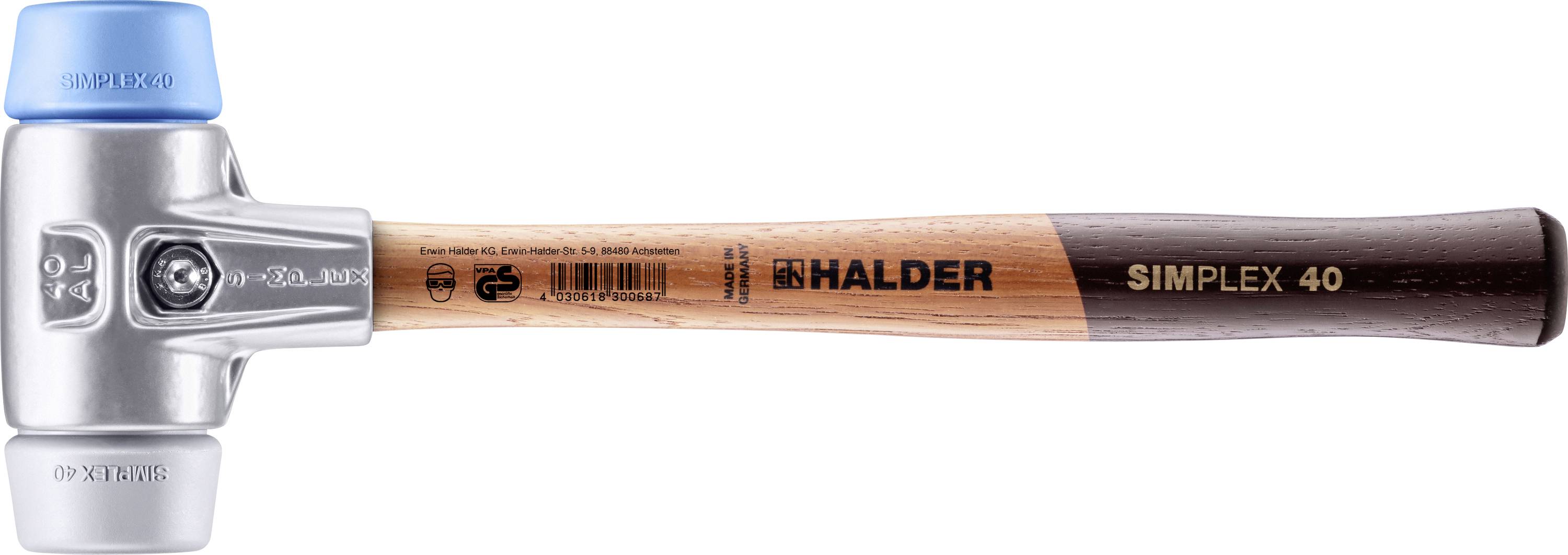 Halder SIMPLEX 3113.040 Schonhammer ergonomischer Griff, mittelhart, weich 345 g 325 mm 1 St.