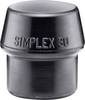 Schonhammerkopf SIMPLEX Kopf-Ø 30mm Gum.schwarz mittelh.HALDER