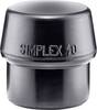 Schonhammerkopf SIMPLEX Kopf-Ø 40mm Gum.schwarz mittelh.HALDER