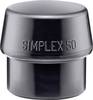 Schonhammerkopf SIMPLEX Kopf-Ø 50mm Gum.schwarz mittelh.HALDER