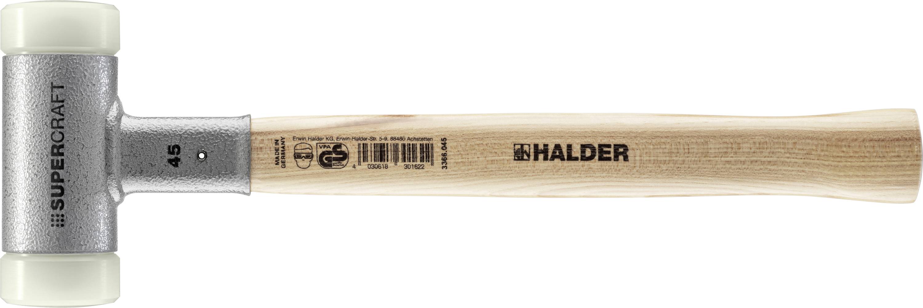 Halder SUPERCRAFT 3366.045 Schonhammer ergonomischer Griff, hart, rückschlagsfrei 830 g 360 mm 1 St.