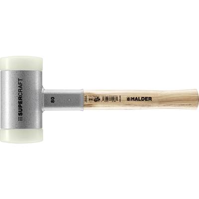 Ein Supercraft Schonhammer mit Stiel aus Holz und Kunststoffköpfen. Markennamen und Gewicht sind auf dem Hammer erkennbar.