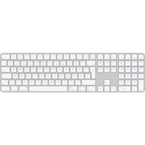 Apple Magic Keyboard Touch ID NumKey Bluetooth® Tastatur Deutsch, QWERTZ, Mac Weiß Wiederaufladbar, Fingerabdruckleser, ...
