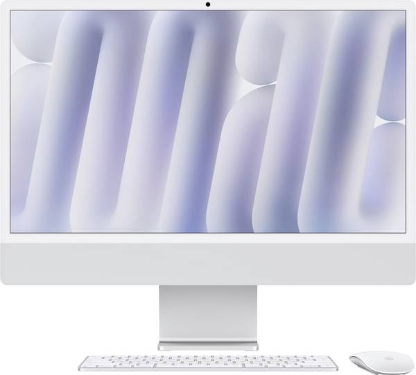 Apple iMac 24 Retina 4.5K (M4, 2024)  61 cm (24 Zoll) Silber 16 GB RAM 256 GB SSD 8‑Core CPU 8-Core GPU MWUC3D/A
