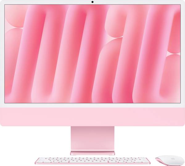 Apple iMac 24 Retina 4.5K (M4, 2024)  61 cm (24 Zoll) Pink 24 GB RAM 512 GB SSD 10-Core CPU 10‑Core GPU MD2U4D/A