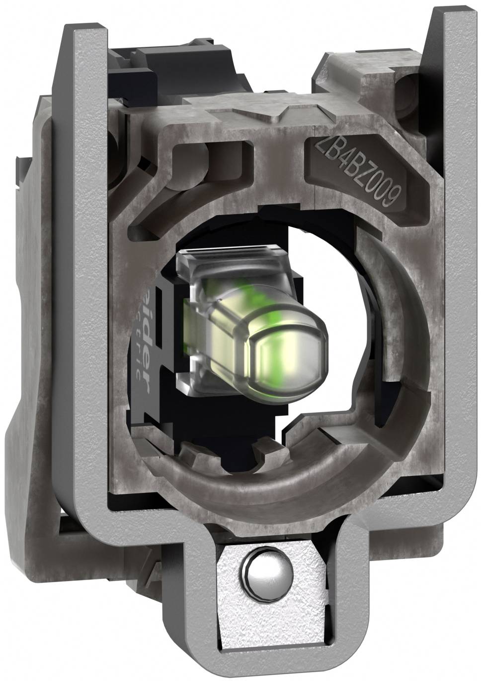 Schneider Electric ZB4BVB1156 Lampenfassung mit Befestigungsflansch, Harmony XB4, Metall, weiß, universelle LED, Lampent-3