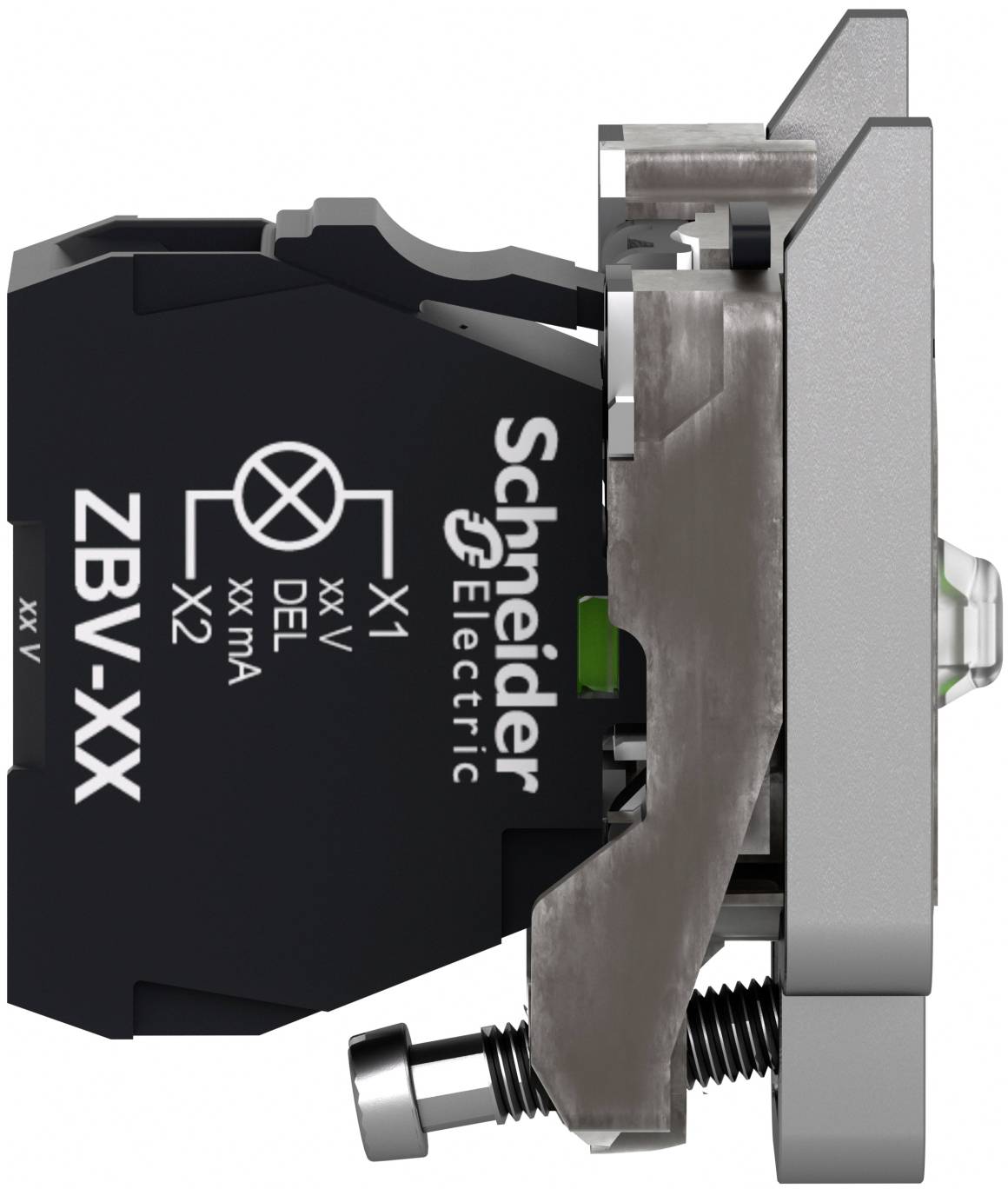 Schneider Electric ZB4BVB1156 Lampenfassung mit Befestigungsflansch, Harmony XB4, Metall, weiß, universelle LED, Lampent-7