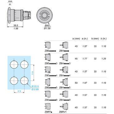 Schneider Electric ZB4BS844TQ Not-Aus-Schalter, Frontelement 100 St.-11