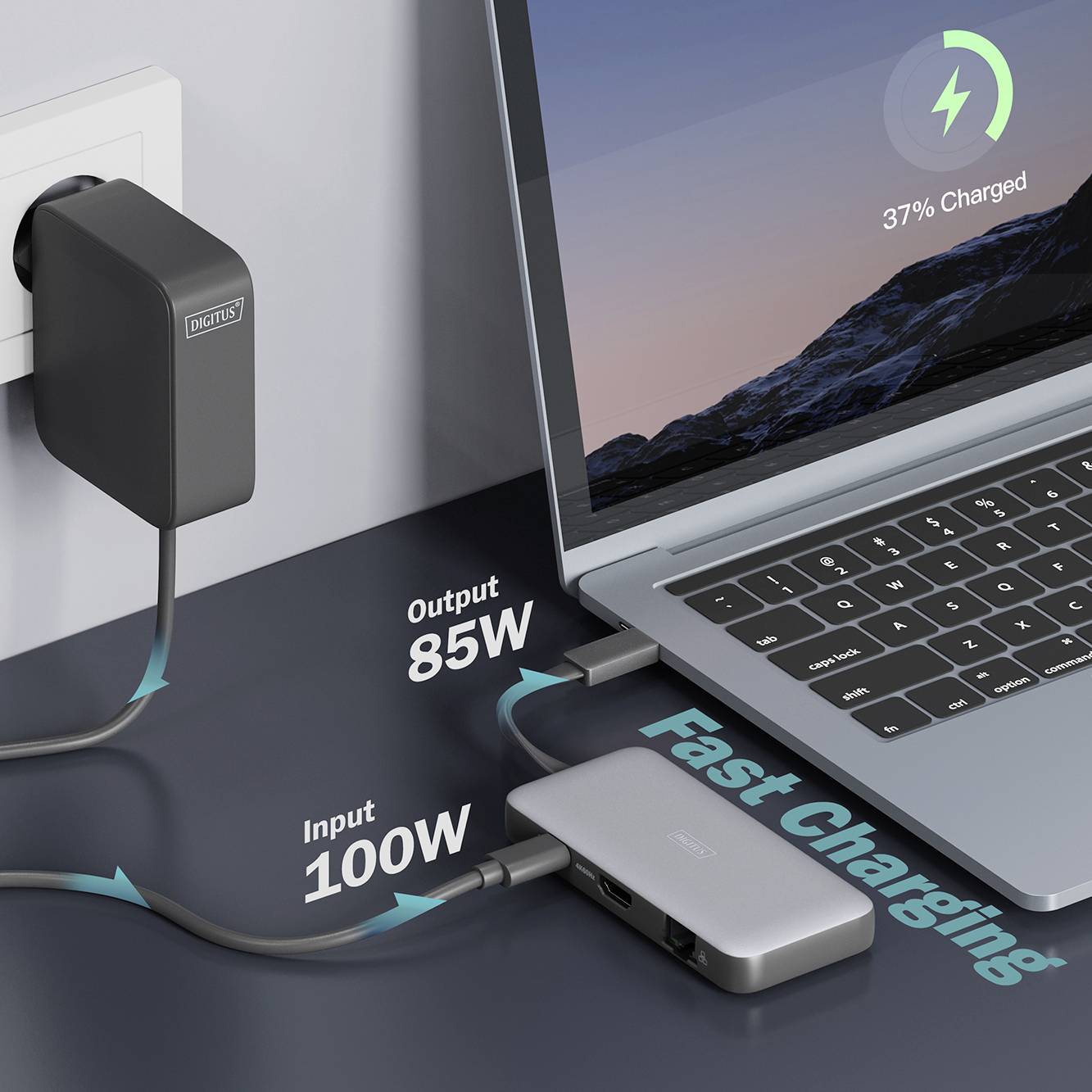 Digitus USB-C® Dockingstation DA-70916 inkl. Ladefunktion, integrierter Kartenleser, USB-C® Power Delivery-4