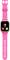Eine pinke Smartwatch mit einem Anrufbildschirm. Optionen zum Annehmen oder Ablehnen eines eingehenden Anrufs. Design hat wellenförmiges Muster.