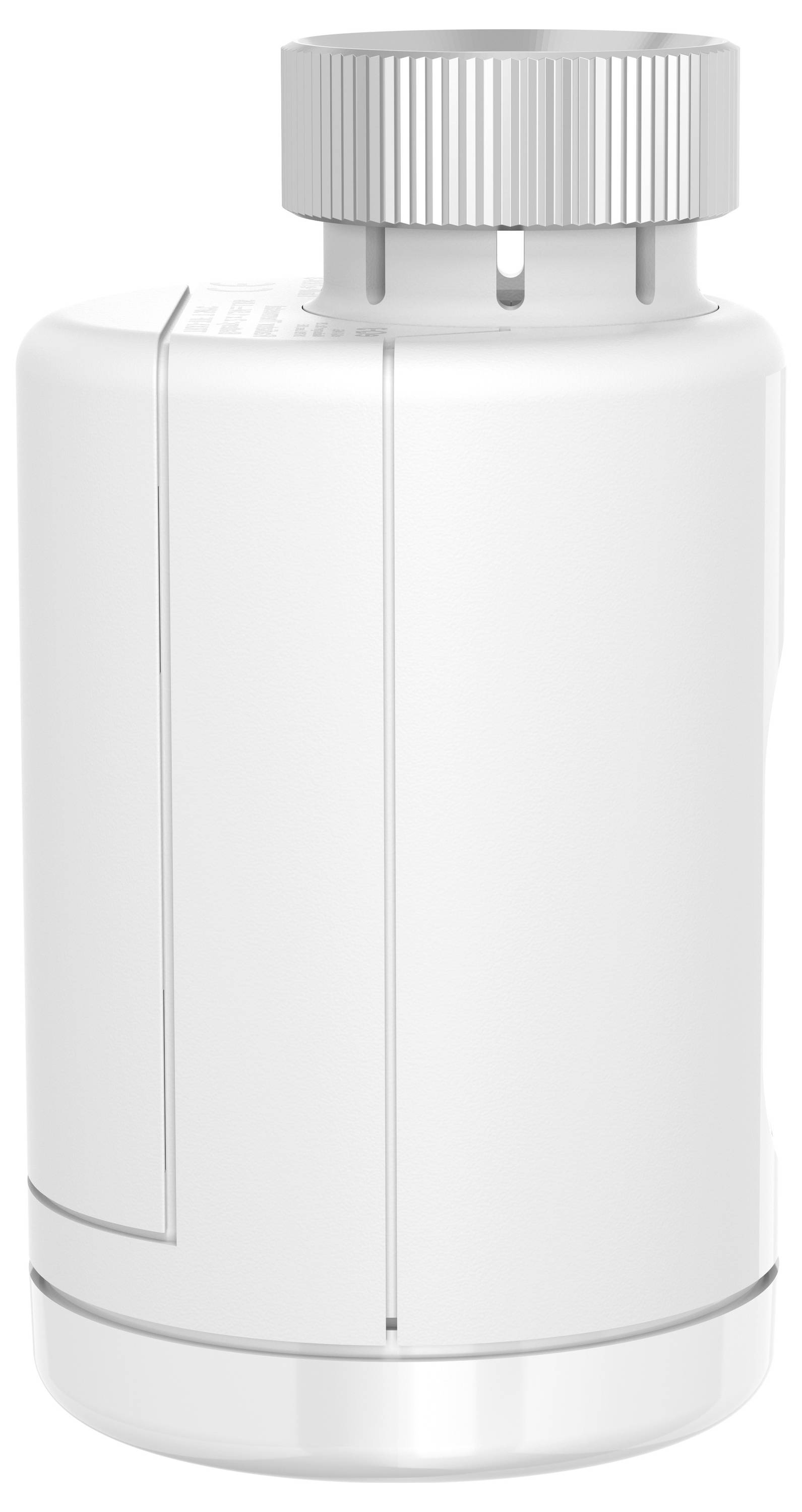 Eine weiße Plastikflasche mit geriffeltem Deckel, vermutlich für medizinische oder kosmetische Produkte.